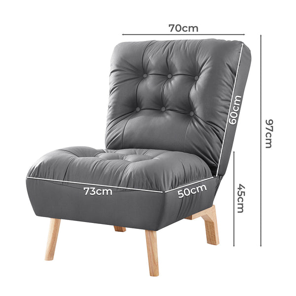 Levede Accent Chair Sofa Recliner Adjustable Grey Accent Chairs