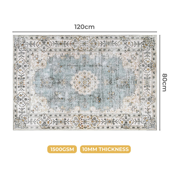 Marlow Floor Rug Short Pile Washable Vintage Carpet Soft Plush Non Slip 80X120 Rugs
