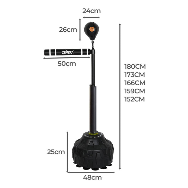 Centra Boxing Bag Reflex Freestanding Spinning Arm Speed Ball Punching Training Black Punching Bags