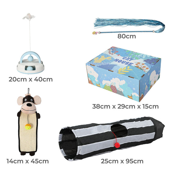 Pawz Interactive Pet Toy Set Cat Tunnel Furniture & Scratchers