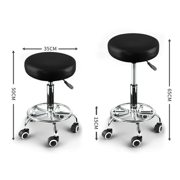 2X Swivel Salon Barstool Hairdressing Black Salon Stools