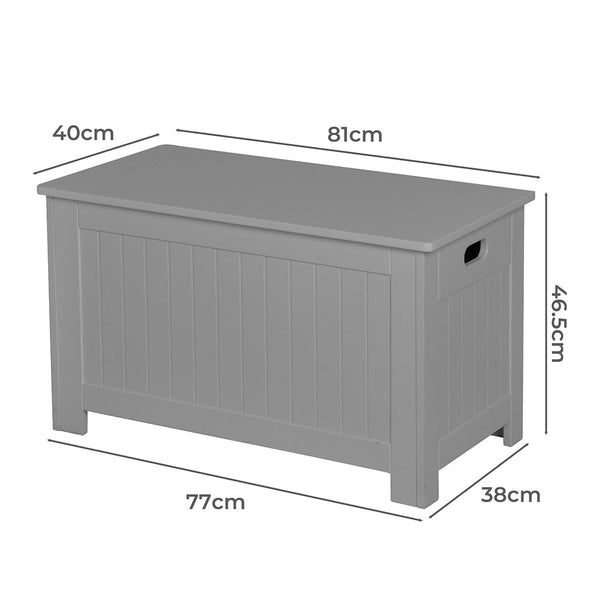 Levede Kids Toy Box Storage Chest Cabinet Grey Toy Boxes