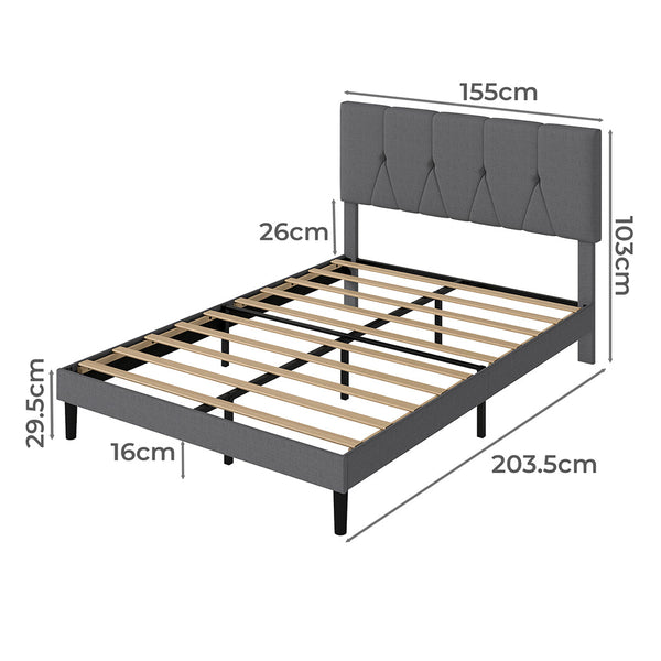 Levede Bed Frame Upholstered Platform Mattress Base Queen Queen Bed Frames