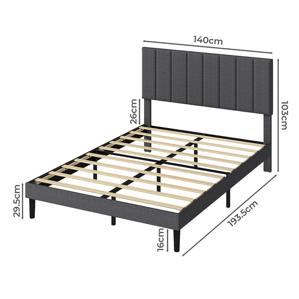 Levede Bed Frame Upholstered Platform Mattress Base Double Double Bed Frames