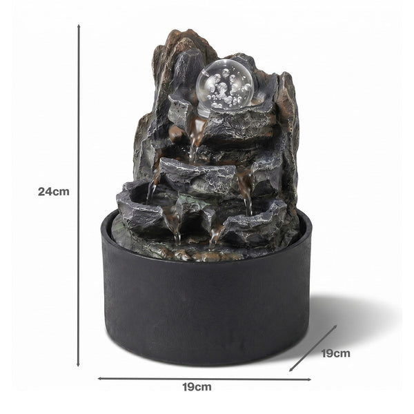 Spector Tabletop Water Fountain 3 Flow Levels Resin Indoor Fountains