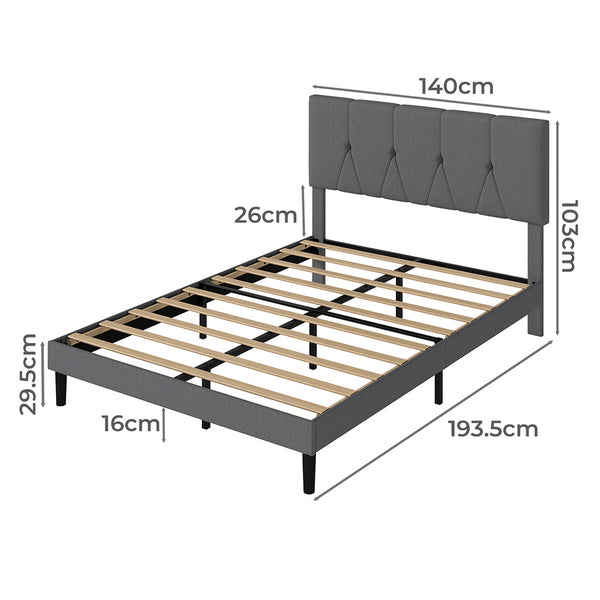 Levede Bed Frame Upholstered Platform Mattress Base Double Double Bed Frames