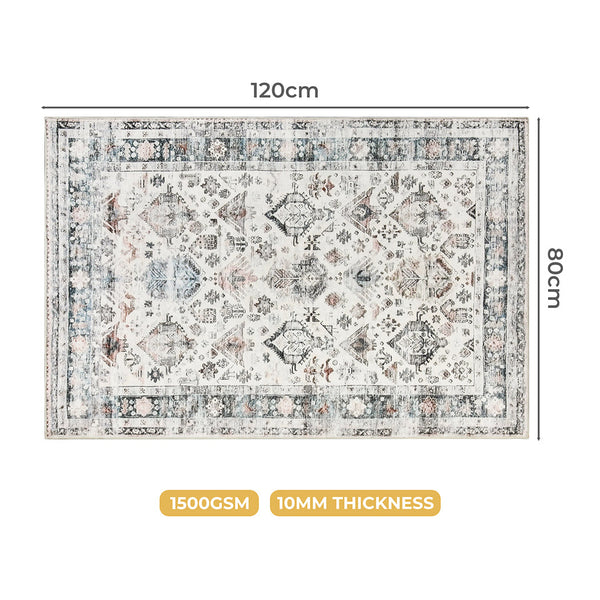 Marlow Floor Rug Short Pile Washable Soft Plush Non Slip Carpet 80X120 Cm Rugs