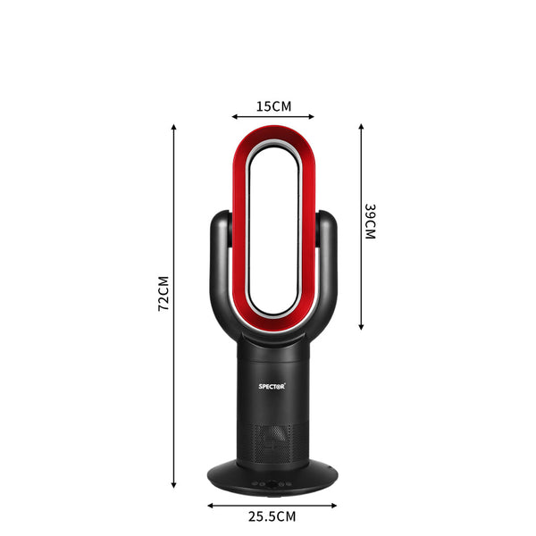 Spector Bladeless Fan Cooler Heater Red Portable Fans