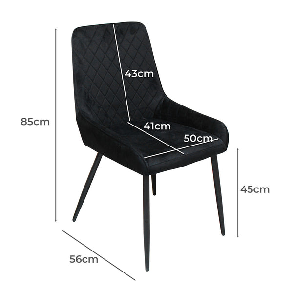 X 4 Padded Seat Soft Velvet Dining Chairs