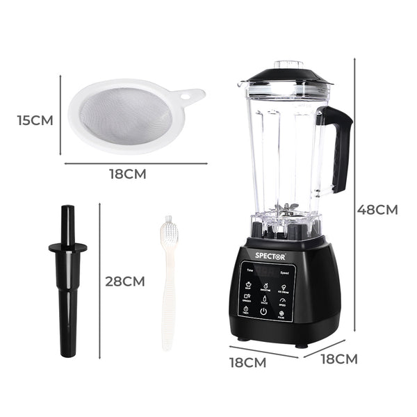 Spector 2L Commercial Blender Mixer Black Countertop Blenders