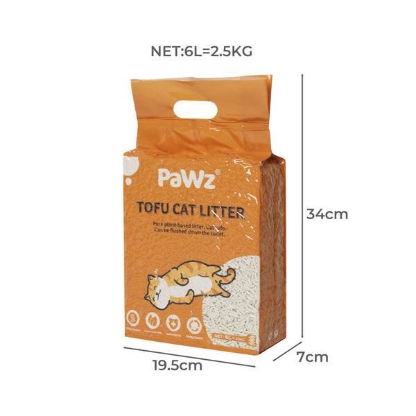 Pawz 2.5Kg Tofu Clumping Natural 4Pcs Cat Litter