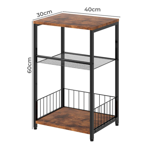 Levede Side Table 3 Tier Storage Shelf Modern Side Tables
