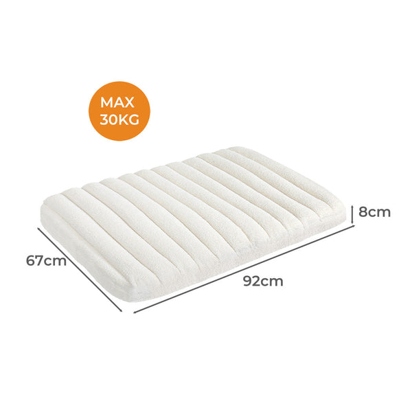 Pawz L Size Orthopedic Dog Bed With Sherpa Plush Removable Cover In White Pet Beds