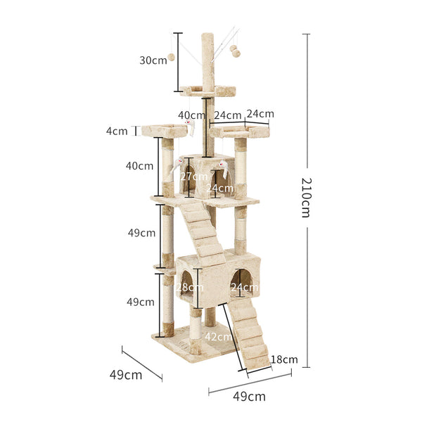 Pawz Cat Tree Scratching Post Scratcher Beige Furniture & Scratchers