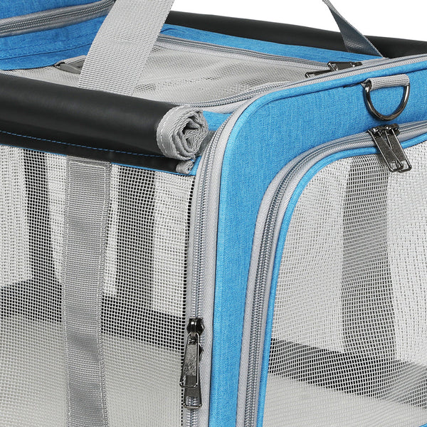 Pawz 3 In 1 Pet Soft Crate Dog Cat Carrier M Size Blue Small Animal Supplies