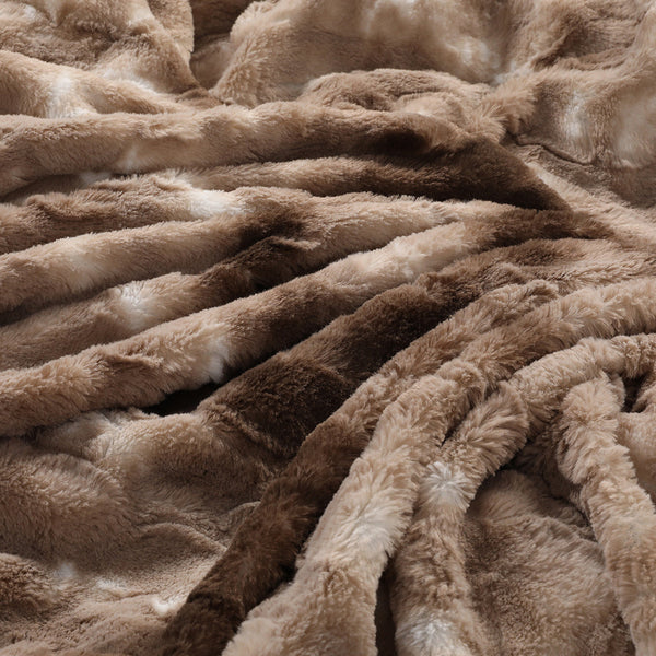 Dreamz Luxury Tie Dye Blanket Brown 152Cm X 203Cm Blankets