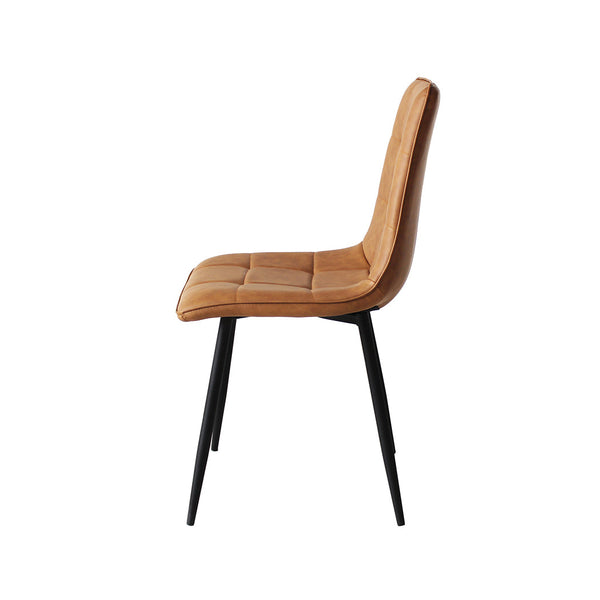 Levede 4X Kitchen Brown Faux Leather Dining Chairs