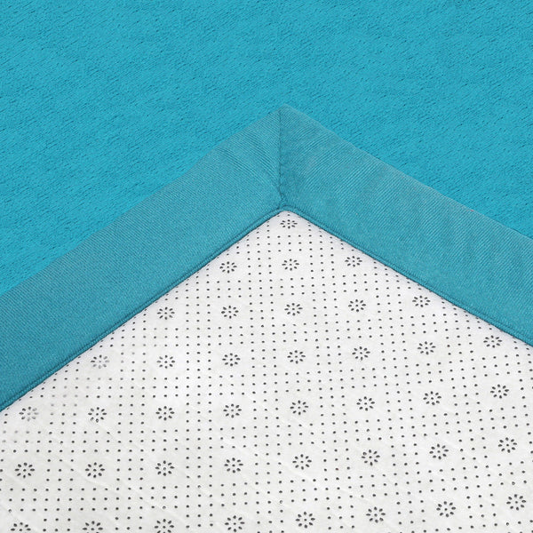 Marlow Coral Velvet Area Large Mat 180X200cm Blue Rugs