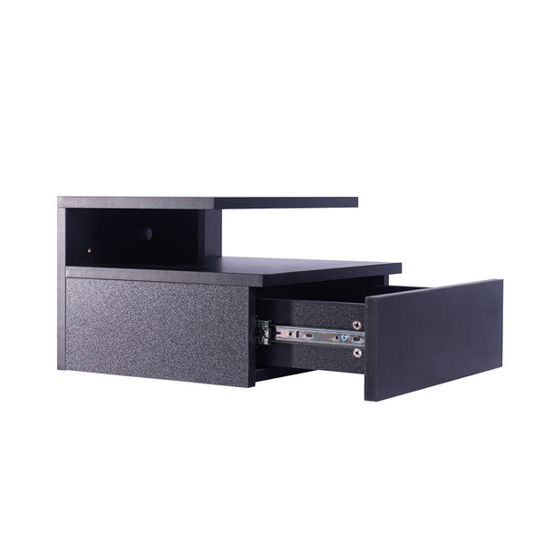 Levede 2X Side Black Bedside Tables