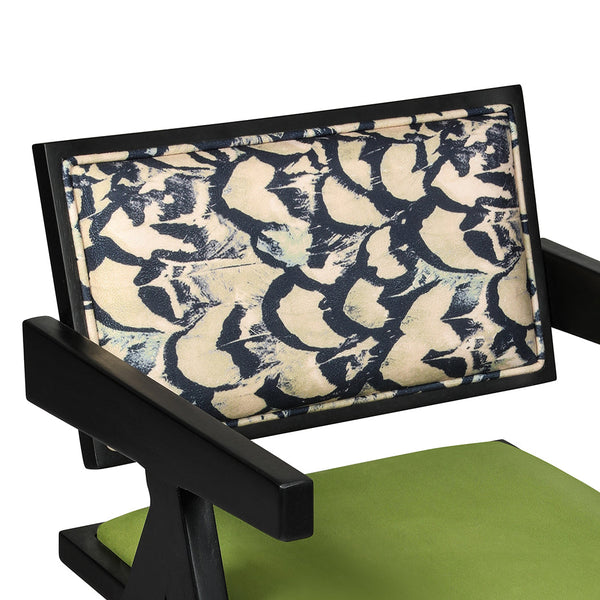 Levede 1X Retro Velvet Dining Chair Green/Black Dining Chairs