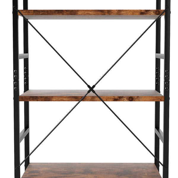 Levede 5 Tier Industrial Bookshelf Bookcase 157.5Cm Bookshelves