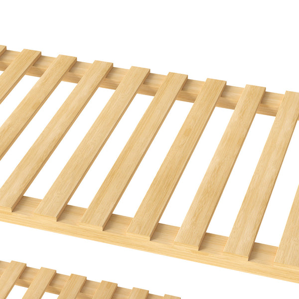 Levede 3 Tier Bamboo Shoe Rack Organizer White & Natural Shoe Racks