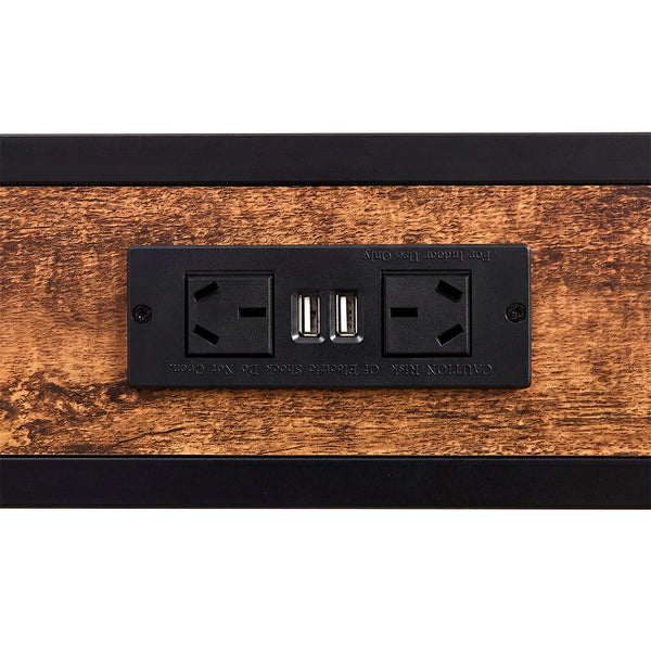Levede Single Bed Frame With Led Usb Charging Storage Headboard Walnut Black Single Bed Frames
