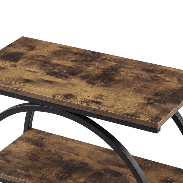 Levede Narrow Side Table 3 Tiers End Adjustable Sofa Bedroom Brown & Black Side Tables