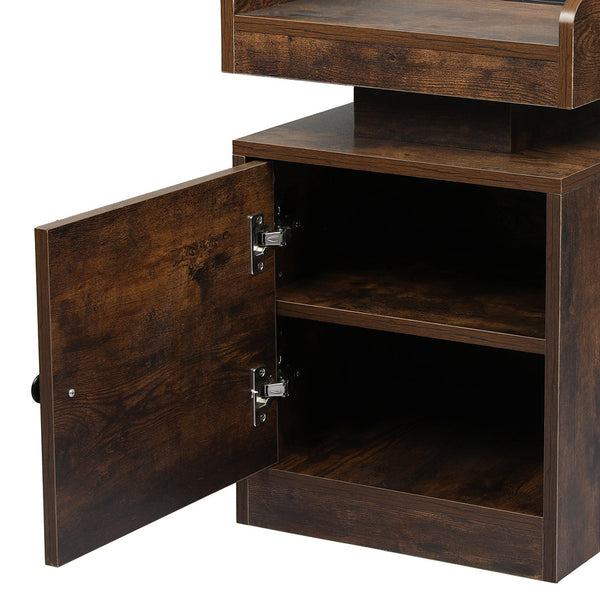 Levede Bedside Table Usb Charger Outlet Rgb Oak Bedside Tables