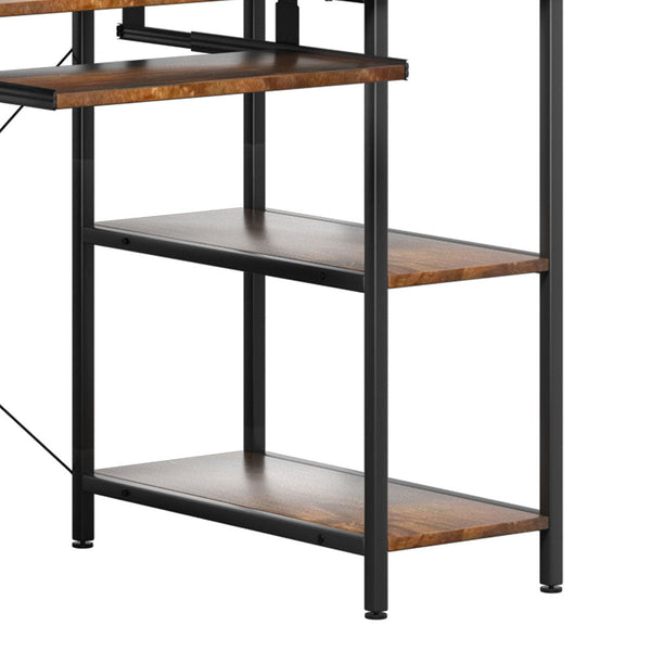 Levede Office Gaming Computer Desk Brown Home Office Desks