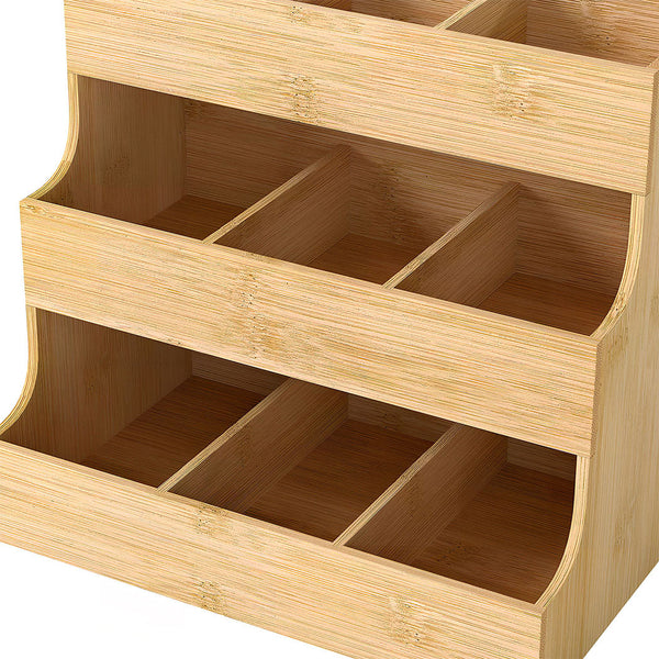 Toque Vertical Bamboo Tea Organizer Holds 180 Bags Other Kitchen Storage