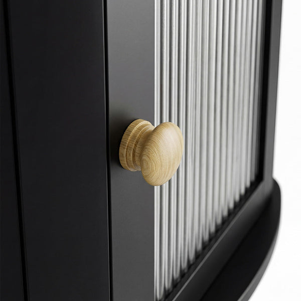 Toque 2 Tier Bamboo Corner Bread Box For Kitchen Countertop Storage Black Bread Bins
