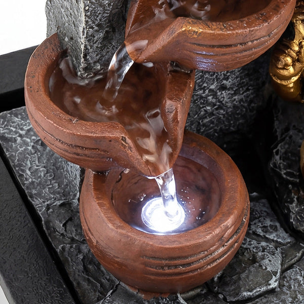 Spector Desktop Fountain Led Tabletop Zen Mini Water For Office & Living Room Fountains