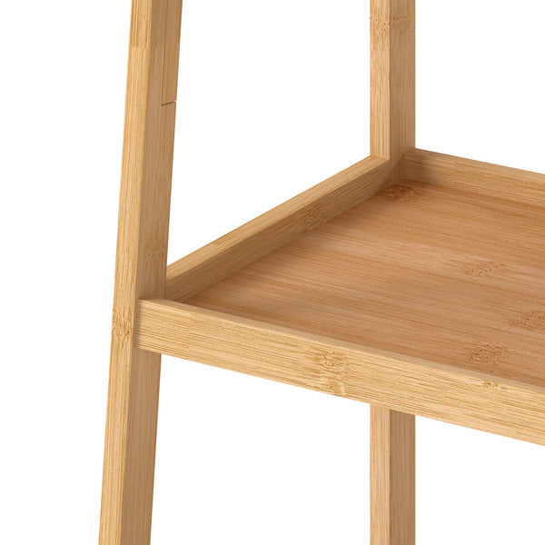 Levede Bamboo Ladder Bookcase 4 Shelf Books Plant Storage Rack Organiser Bookshelves