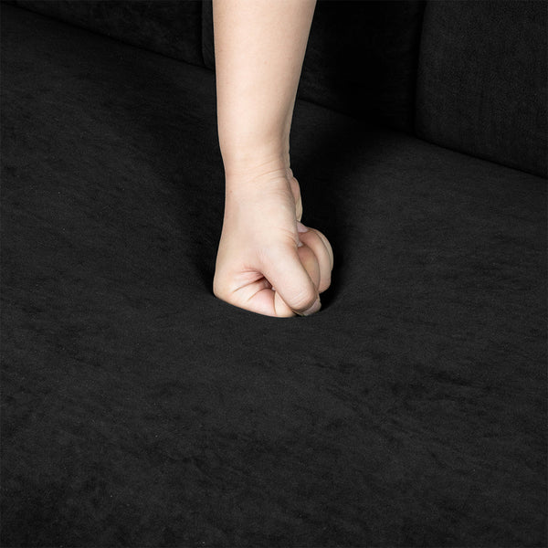 Levede Sofa Bed Convertible Velvet Lounge Recliner Couch Sleeper 3 Seater Black Sofa Beds