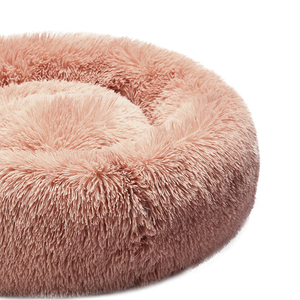 Pawz Medium Pink Donut Calming Pet Bed For Cats And Dogs Pet Beds