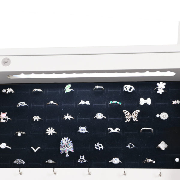 Veile Studios Levede 37Cm X 8.7Cm 120Cm Mirror Jewellery Cabinet Makeup White Jewellery Holders & Organisers