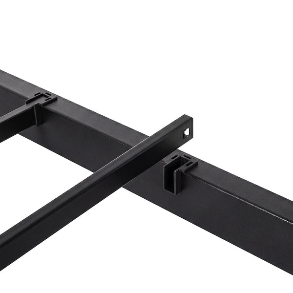 Levede Double Bed Frame Floating With Storage Shelves Rgb Lights Black Double Bed Frames