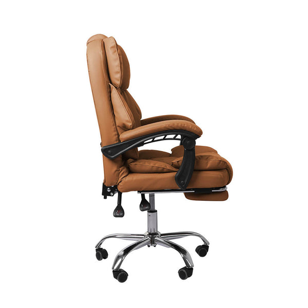 Levede Gaming Chair Office Computer Brown Footrest Office Chairs