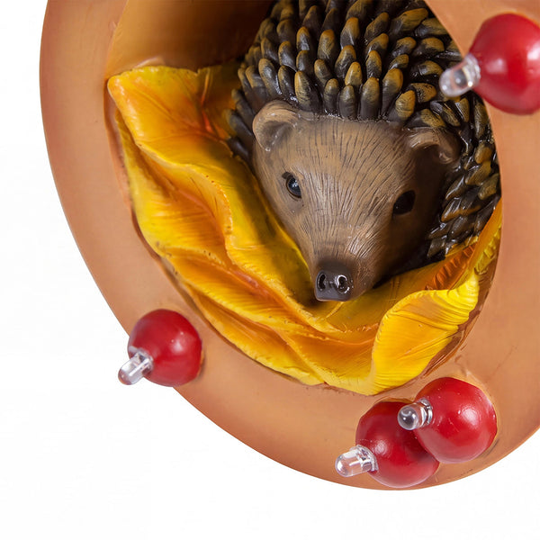 Emitto Hedgehog Solar Garden Statue Light Hand Painted Outdoor Decor Ornaments & Statues