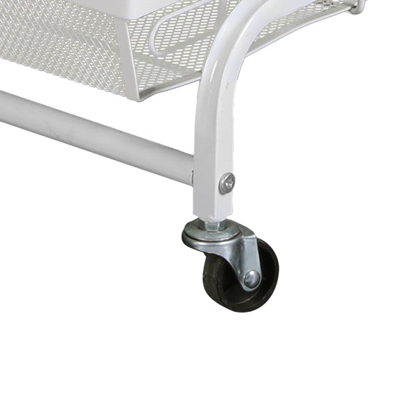 Levede 3 Tier Kitchen Trolley Cart Swivel White Colour Kitchen Carts