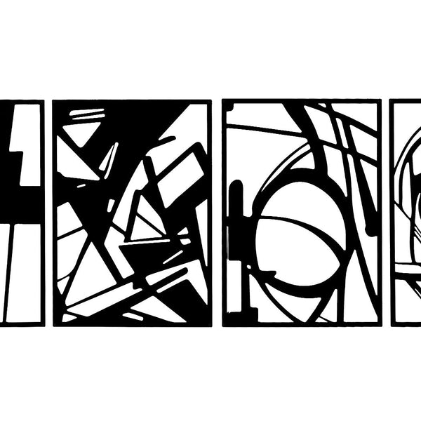 Yezi Metal 4Pcs Abstract Minimalist Line Decor Wall Art