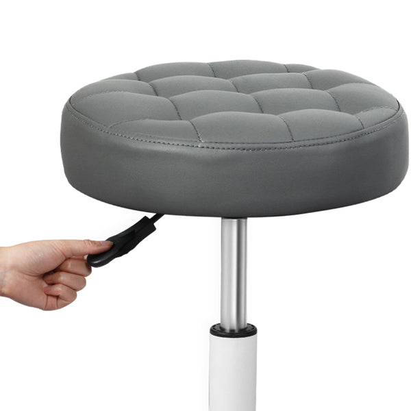 Levede 4X Rolling Bar Stool Swivel Salon Spa Chair Grey Benches Bar Stools