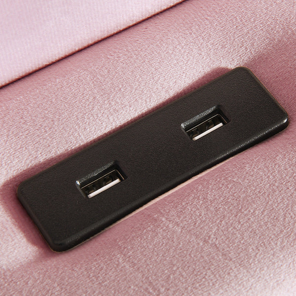 Levede Double Floating Bed Frame With Led Lights & Usb Ports Pink Double Bed Frames