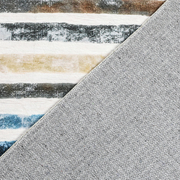 Marlow Floor Rug Short Pile Washable Carpet Soft Plush Non Slip Stripe 200X230cm Rugs
