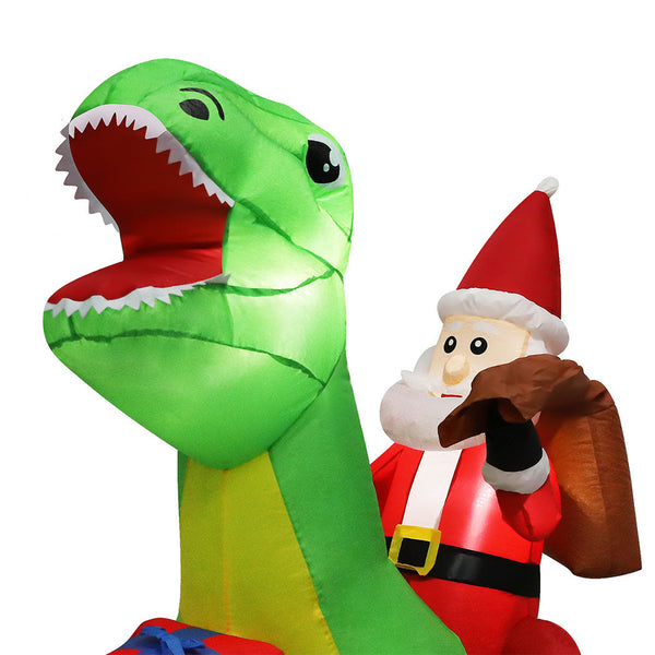 Santaco Christmas Inflatables Outdoor Claus Riding Dinosaur Lights Dcor Seasonal Decorations