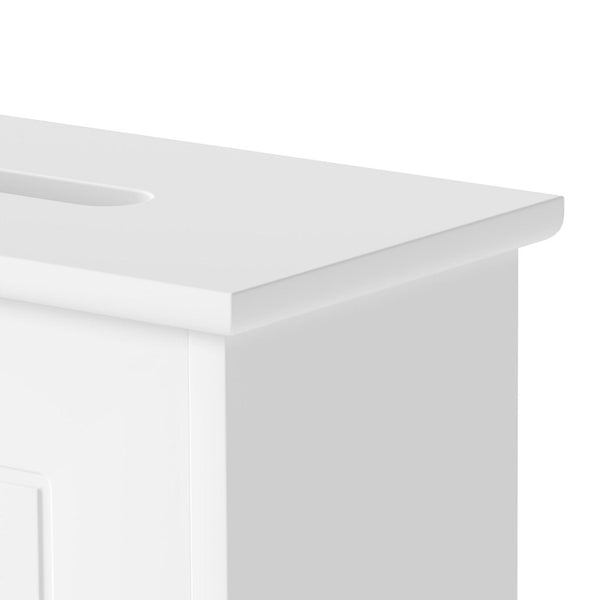 Levede Slim Bathroom Storage Box With Lid White Mdf Organizer Bathroom Baskets & Storage