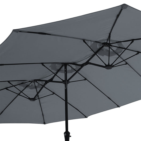 Centra 4.5M Double Sided Patio Umbrella Outdoor Base Stand Grey Patio Umbrellas