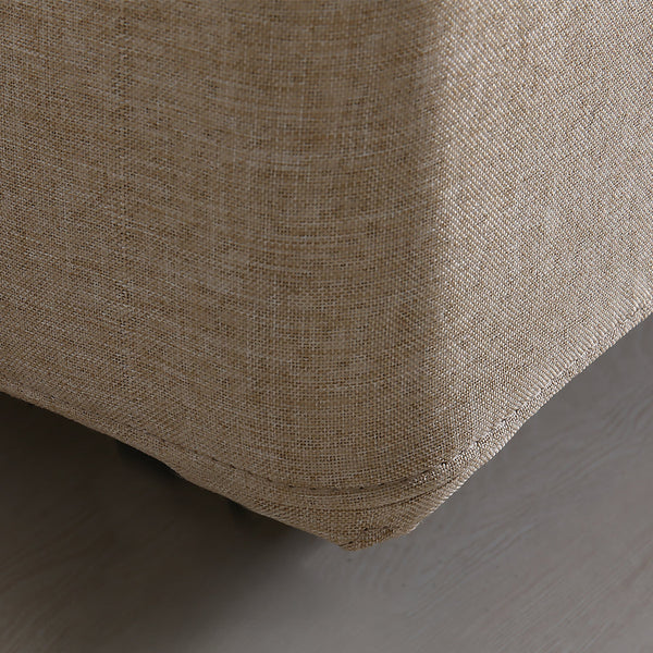 Levede Fabric Bed Frame Double Gas Lift Beige Double Bed Frames