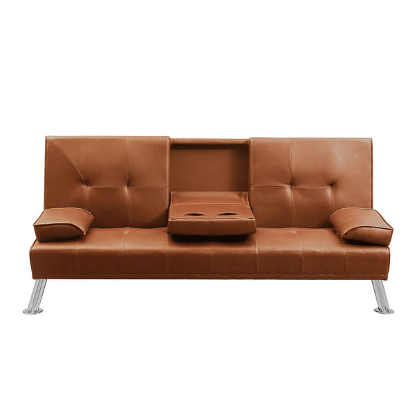Levede 3 Seater Sofa Bed Recliner Brown Sofa Beds